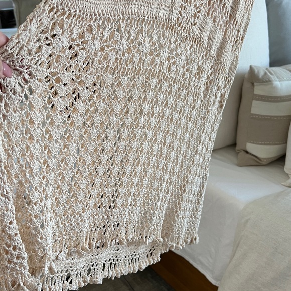 Elegant Vintage Cream Crochet Dress - Picture 3 of 5